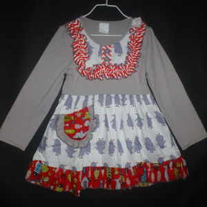 Boutique Penguin Girls Long Sleeve Ruffle Dress
